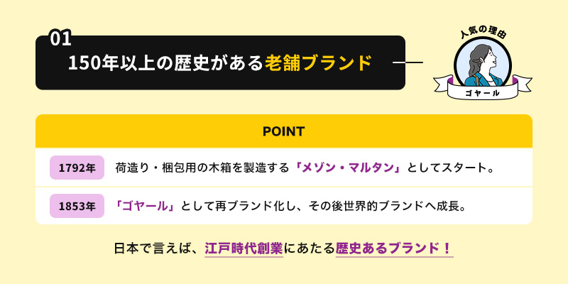 150年以上の歴史がある老舗ブランド