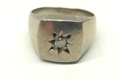 Pt900 印台リング D0.1ct